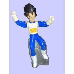 Burger King Dragon Ball Z Vegeta Action Figure Sitting On Rock Blue & White